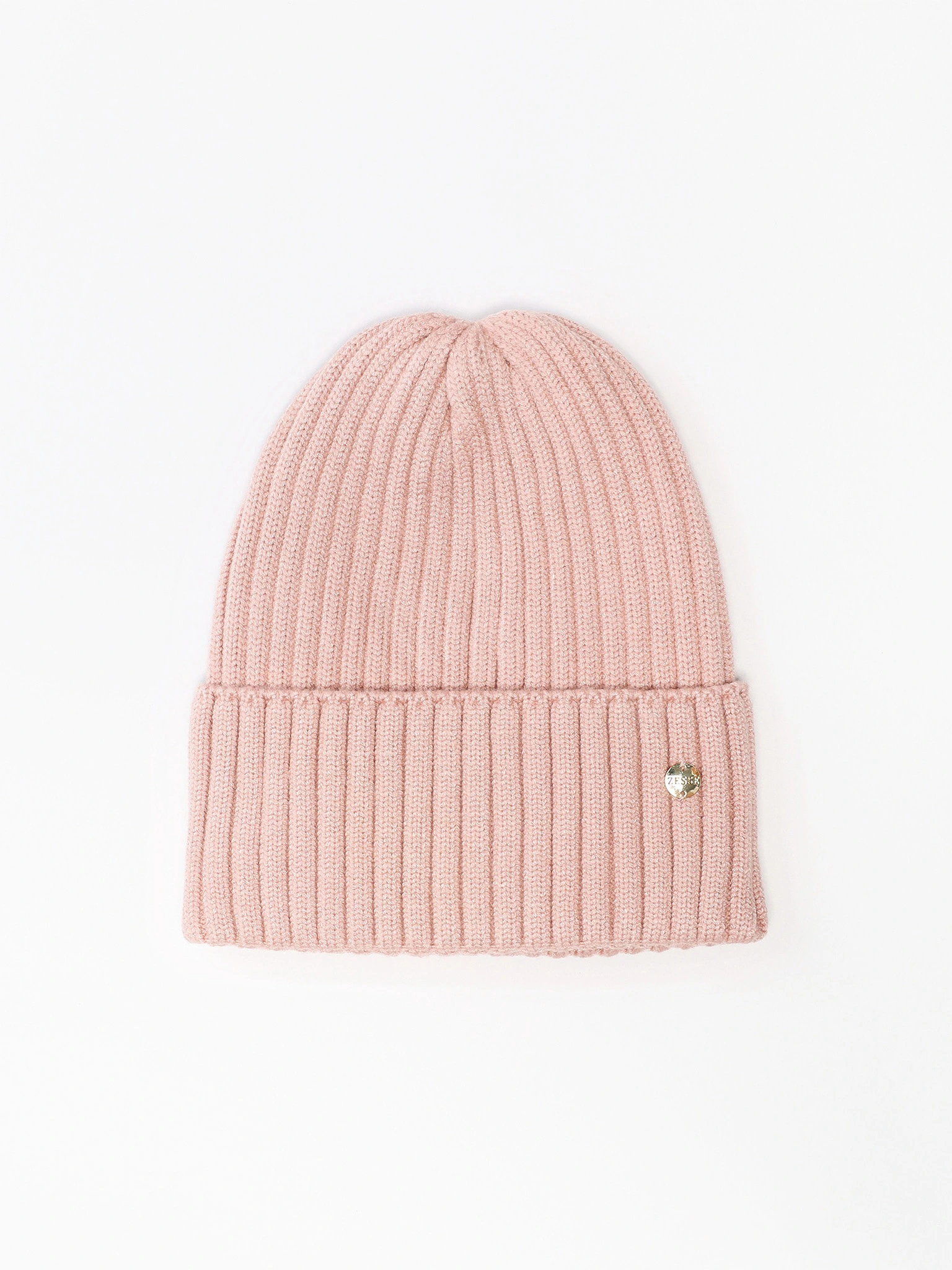 Шапка-бини из смесовой вискозы с отворотом в ассортименте